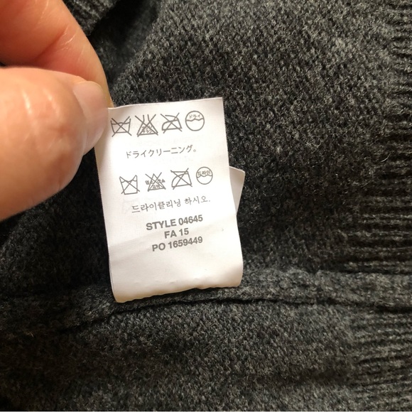 J.Crew Men’s Gray 100% Lambs Wool Long Sleeve Sweater Size Small - Picture 7 of 9